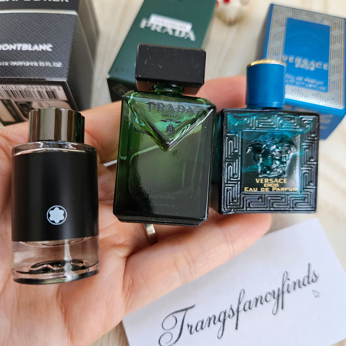 Montblanc Explorer + Prada Paradigme + Versace Eros EDP Mini Miniature Set 3pc