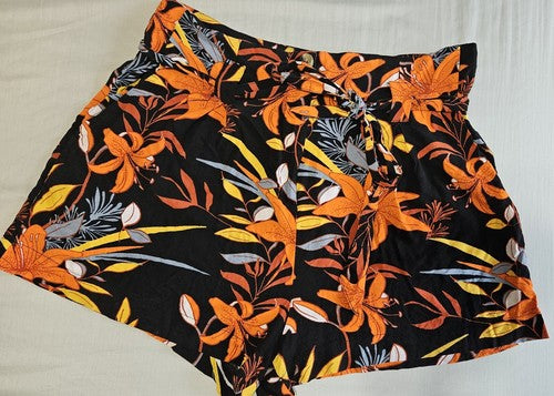 Super Dry Women's Floral Printed Paperbag Shorts Size US 6