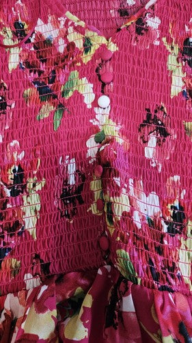 Carolina Belle Blouse Top Shirt Women's Size S Smocked Smocking Detailing