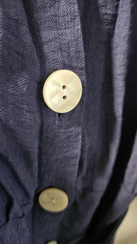 DeFacto Shirt Collar Linen Look Midi Short Sleeve Dress Size 38