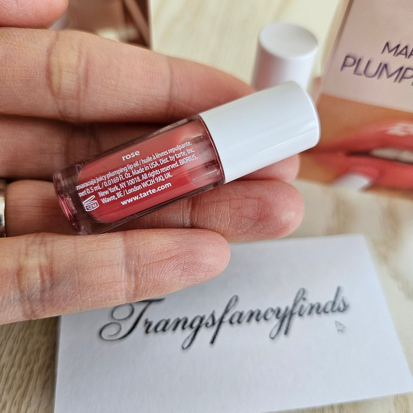 Tarte Maracuja Juicy Plumping Lip Oil Mini Rose 0.5mL NIB Lot of 2