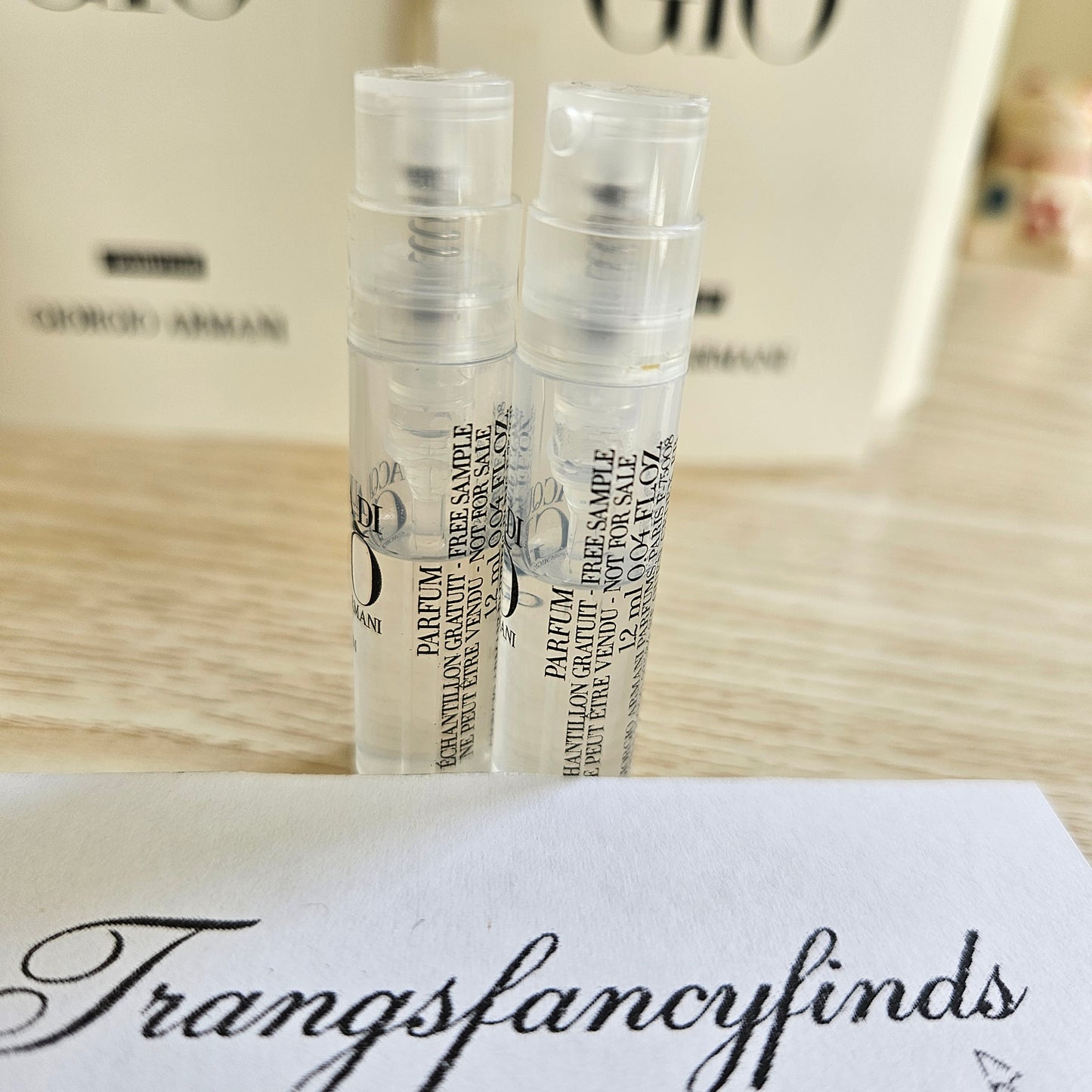 Giorgio Armani Acqua Di Gio Parfum Sample Vial Spray 1.2mL x2 Authentic