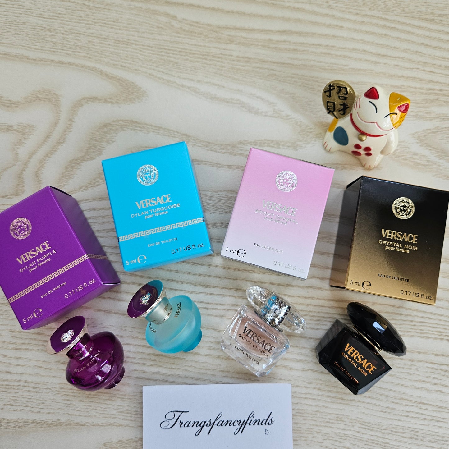 Versace 4-PC Mini Fragrance Set Dylan Purple Turquoise Bright Crystal Noir 5ml