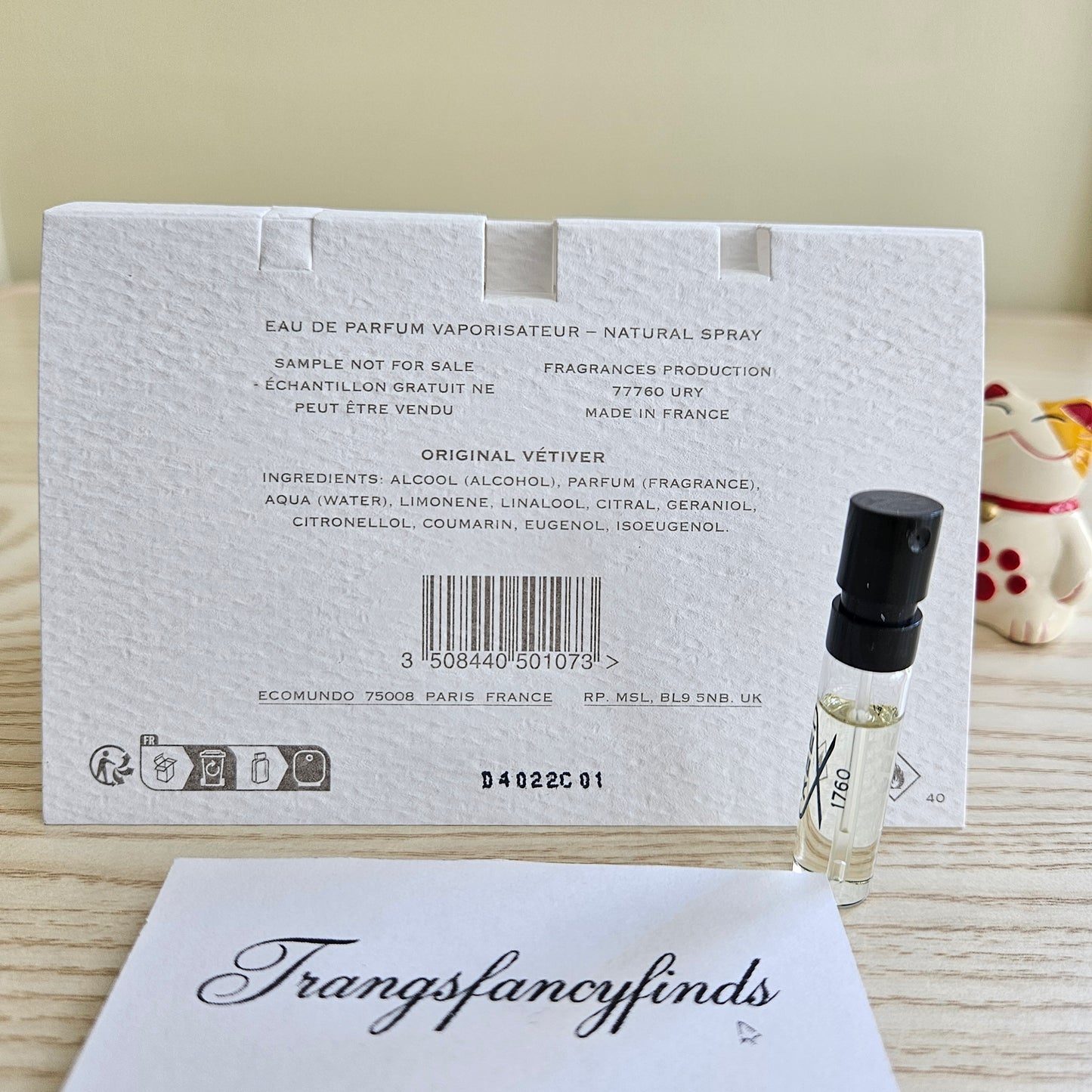 Creed Original Vetiver EDP Sample Vial 1.7mL Authentic Spray New