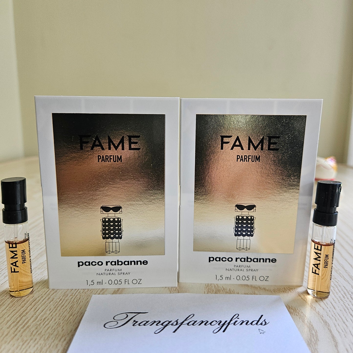 Paco Rabanne Fame Parfum 1.5mL Sample Spray Vial x2 Authentic Travel