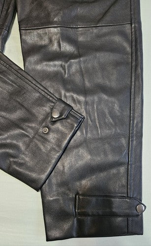 Mango Faux Leather Pants, Soft, Pockets, Button Ankles, Size 6