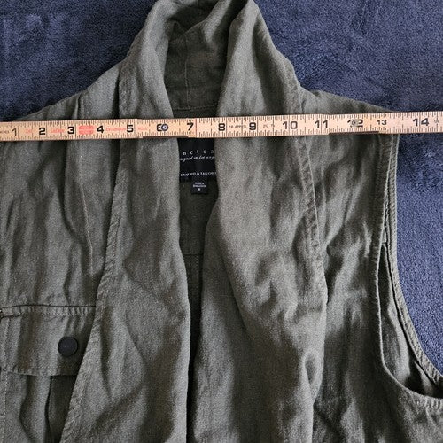 Fashionable SANCTUARY Olive Green Linen Vest Size S