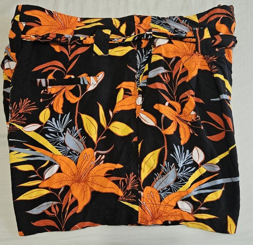 Super Dry Women's  Floral Printed Paperbag Shorts Size US 6