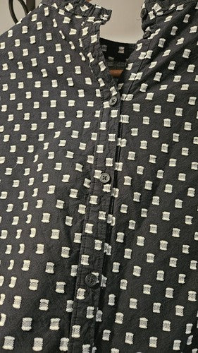 Loft Women's Casual Plaid Top Ladies Checked Long Sleeve Blouse Size XXS