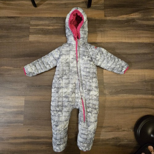 Snozu Baby Ultralight Quilted One Piece Snowsuit Grey/Pink 24M