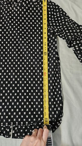 Loft Women's Casual Plaid Top Ladies Checked Long Sleeve Blouse Size XXS
