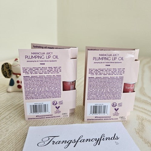 Tarte Maracuja Juicy Plumping Lip Oil Mini Rose 0.5mL NIB Lot of 2