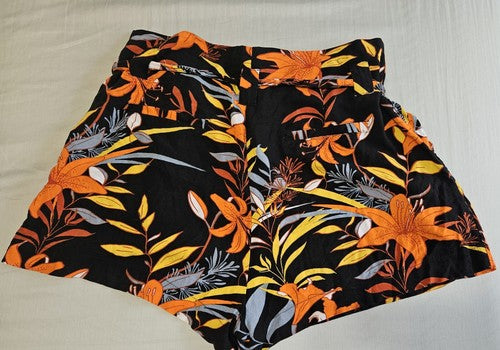 Super Dry Women's  Floral Printed Paperbag Shorts Size US 6