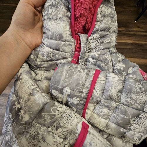 Snozu Baby Ultralight Quilted One Piece Snowsuit Grey/Pink 24M