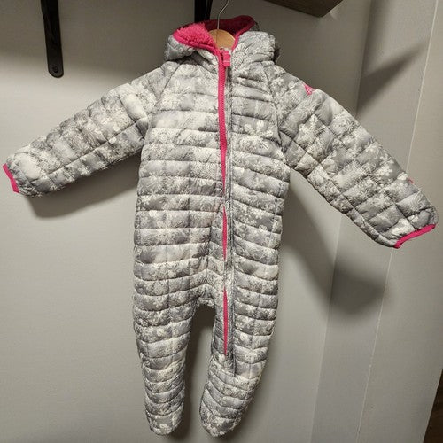 Snozu Baby Ultralight Quilted One Piece Snowsuit Grey/Pink 24M