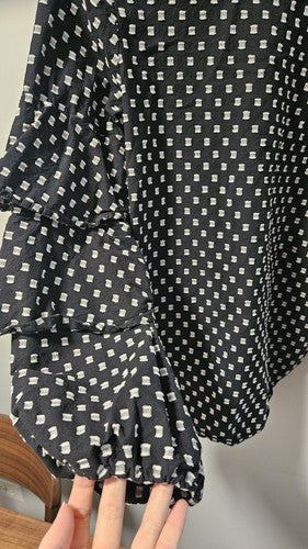 Loft Women's Casual Plaid Top Ladies Checked Long Sleeve Blouse Size XXS