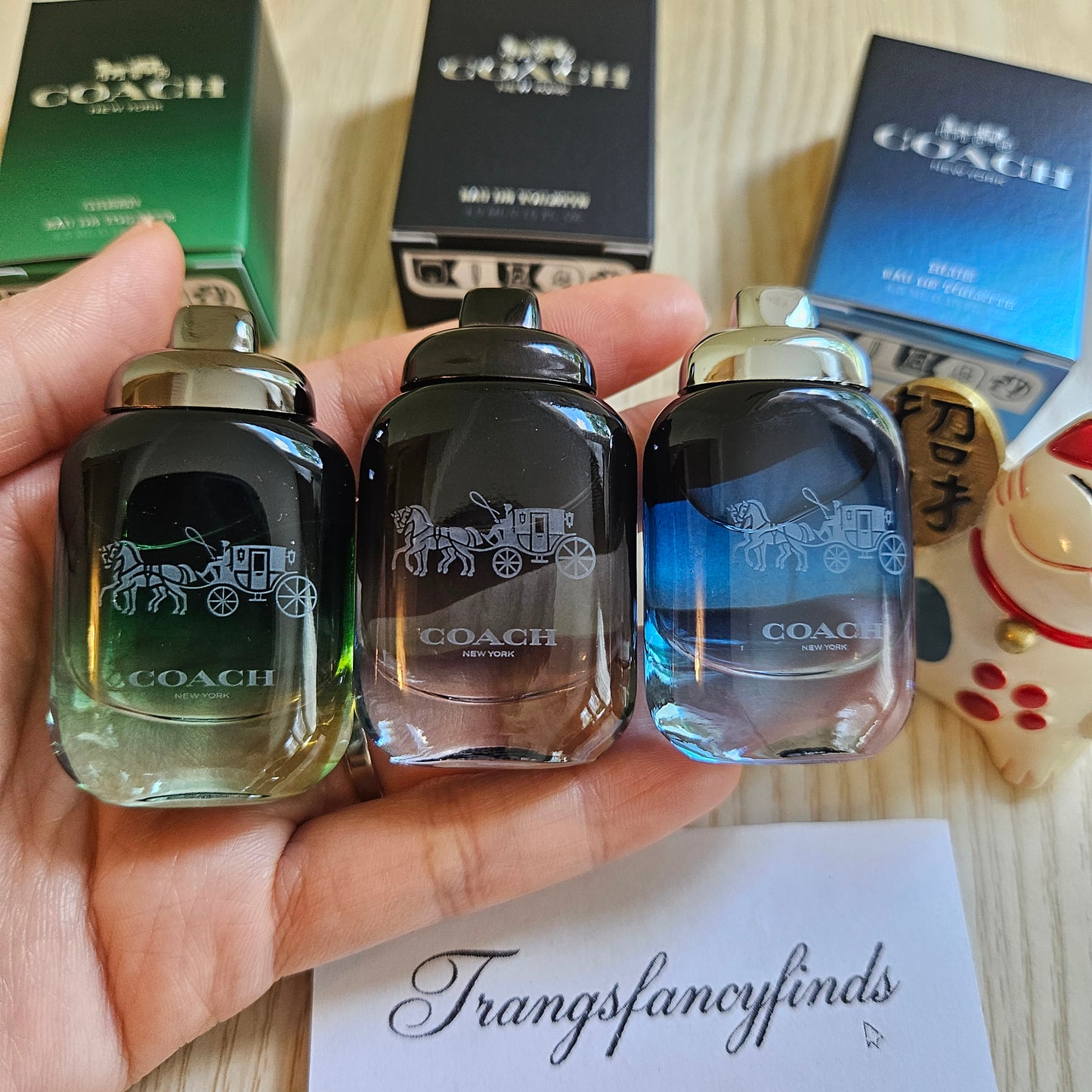 Coach New York Men's EDT Mini Set 3pc Green + Blue + Coach 4.5mL Dabber NIB