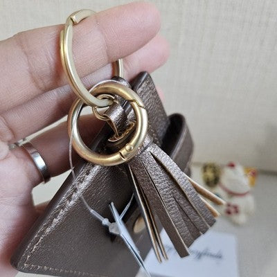 Chico’s Metallic Card Holder Keychain Wallet | NWT | Tassel | Compact