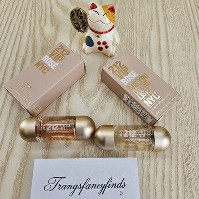 NIB! Carolina Herrera 212 VIP Rosé NYC Elixir Mini Perfume Set – 5ml Each – AUTH
