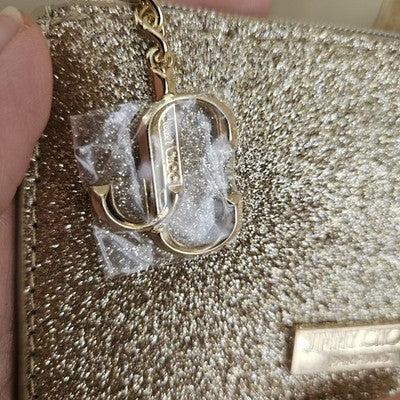 Jimmy Choo I Want Choo EDP 7.5ml Mini Spray + Gold Glitter Zip Pouch NEW
