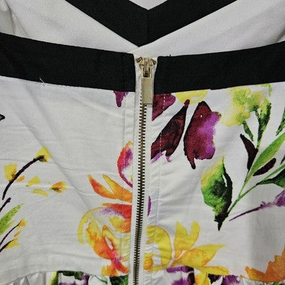 Rush Women’s Floral Sundress M Fit & Flare Adjustable Straps Zip Back
