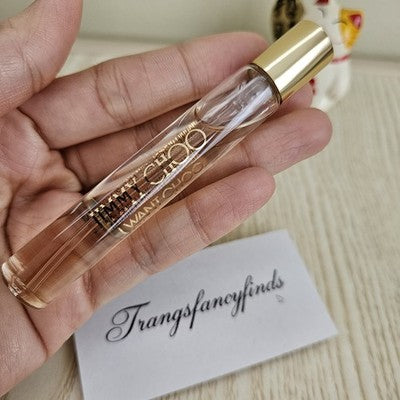 Jimmy Choo I Want Choo EDP 7.5ml Mini Spray + Gold Glitter Zip Pouch NEW