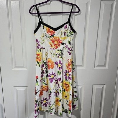 Rush Women’s Floral Sundress M Fit & Flare Adjustable Straps Zip Back