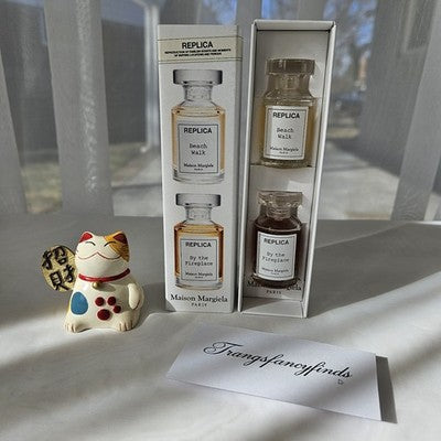 NIB! Maison Margiela REPLICA Mini Perfume Set Beach Walk + By the Fireplace 7ml