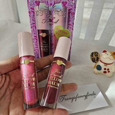 NIB!Too Faced Pillow Balm Dream Duo Lip Treatment Set Berry Jam Kiss +Fairy Kiss