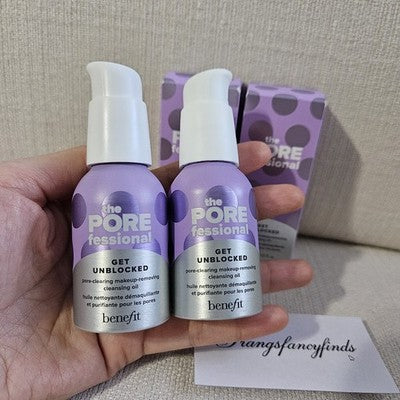 NIB! Benefit POREfessional Get Unblocked Cleansing Oil Mini Set 2x 0.67 oz New