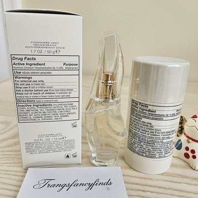 NIB!Donna Karan Cashmere Mist Discovery Set EDP Spray + Deodorant Stick Gift Set