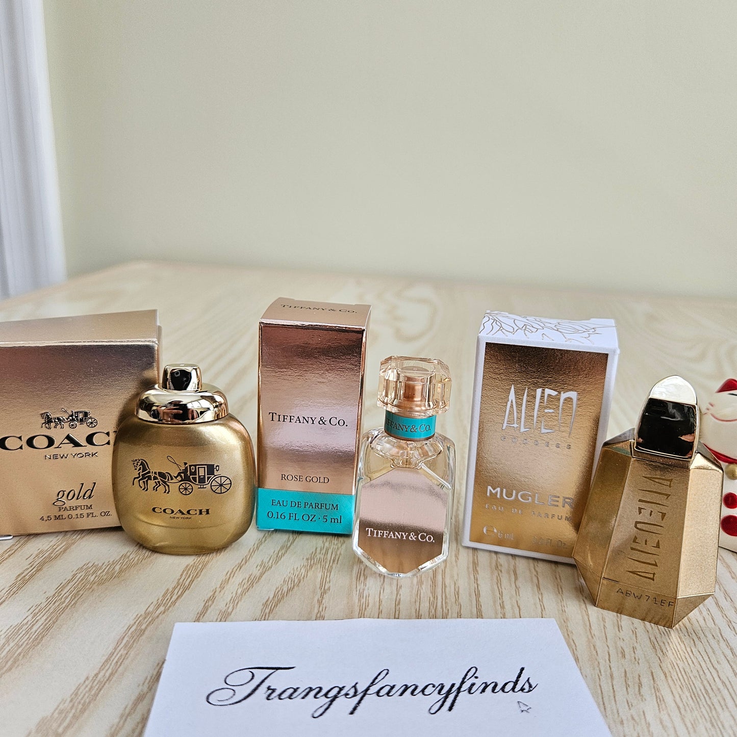 Mini Set 3pc Coach Gold Parfum +Tiffany Rose Gold EDP+ Mugler Alien Goddess NIB