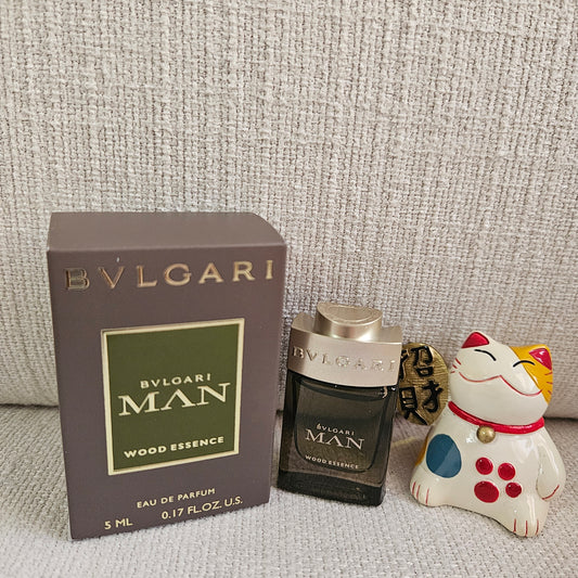 Bvlgari Man Wood Essence EDP 5ml Mini Miniature Parfum Travel Size NIB