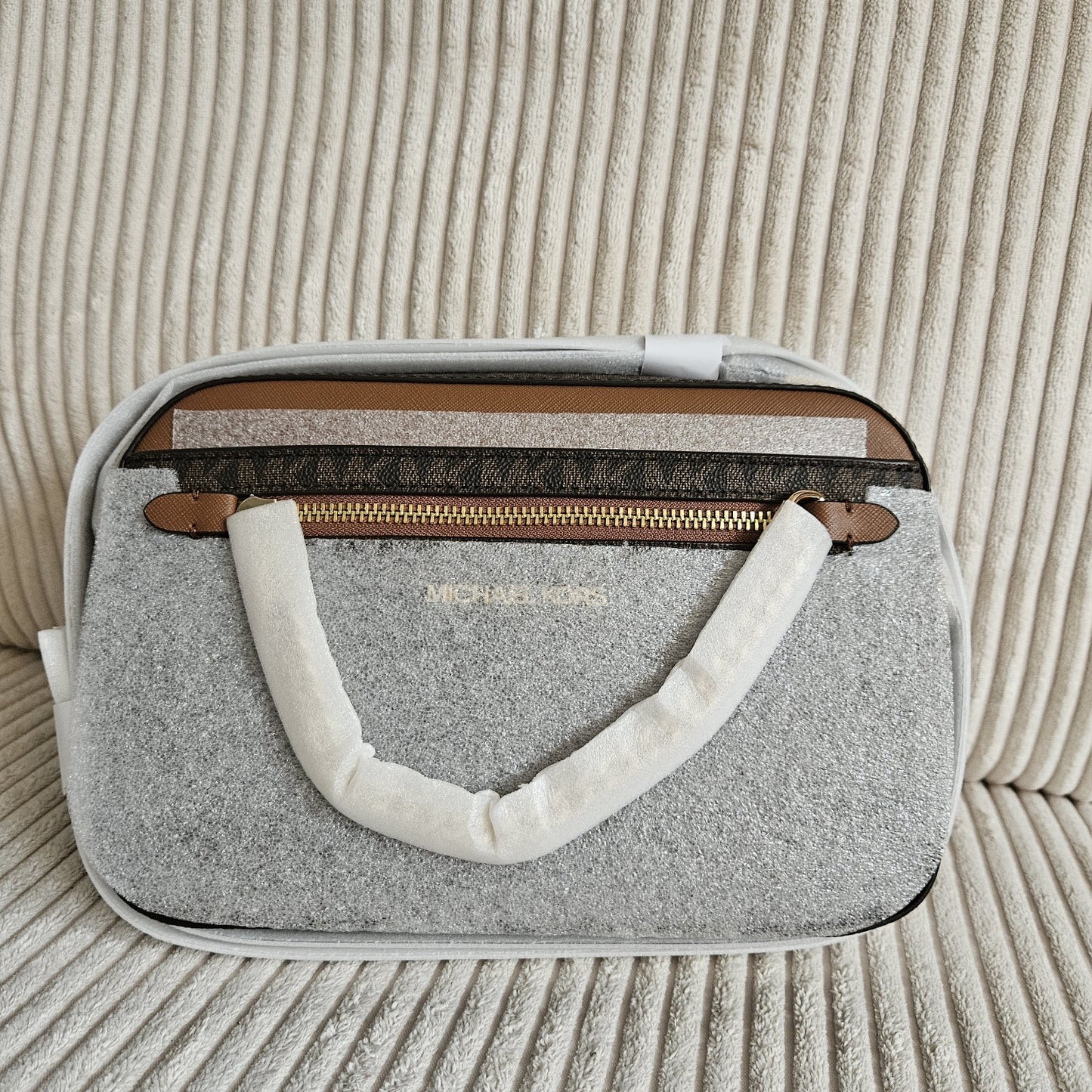 NWT! Brown Jet Set Large Logo Crossbody Bag - Michael Kors- authentic - NEW