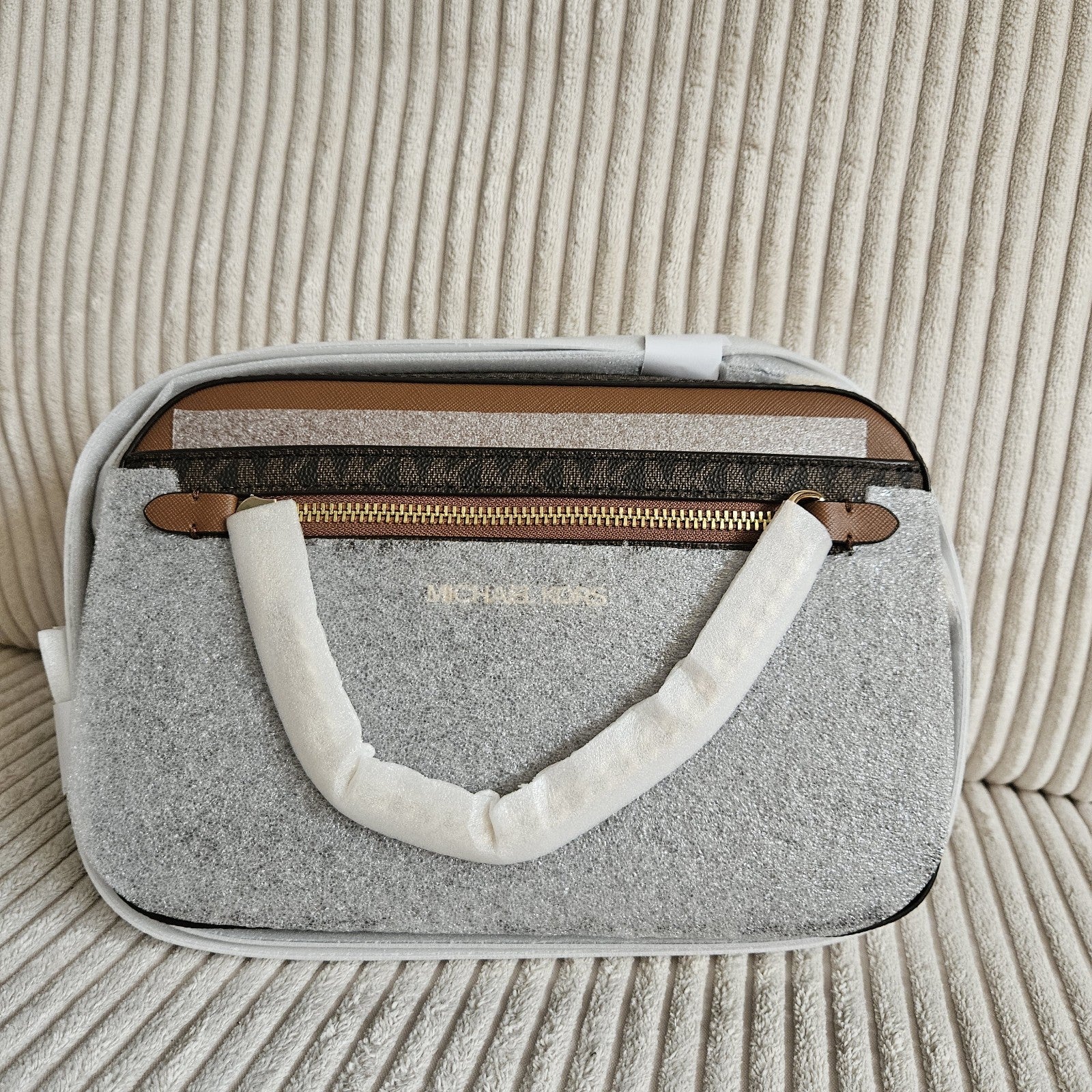 NWT! Brown Jet Set Large Logo Crossbody Bag - Michael Kors- authentic - NEW