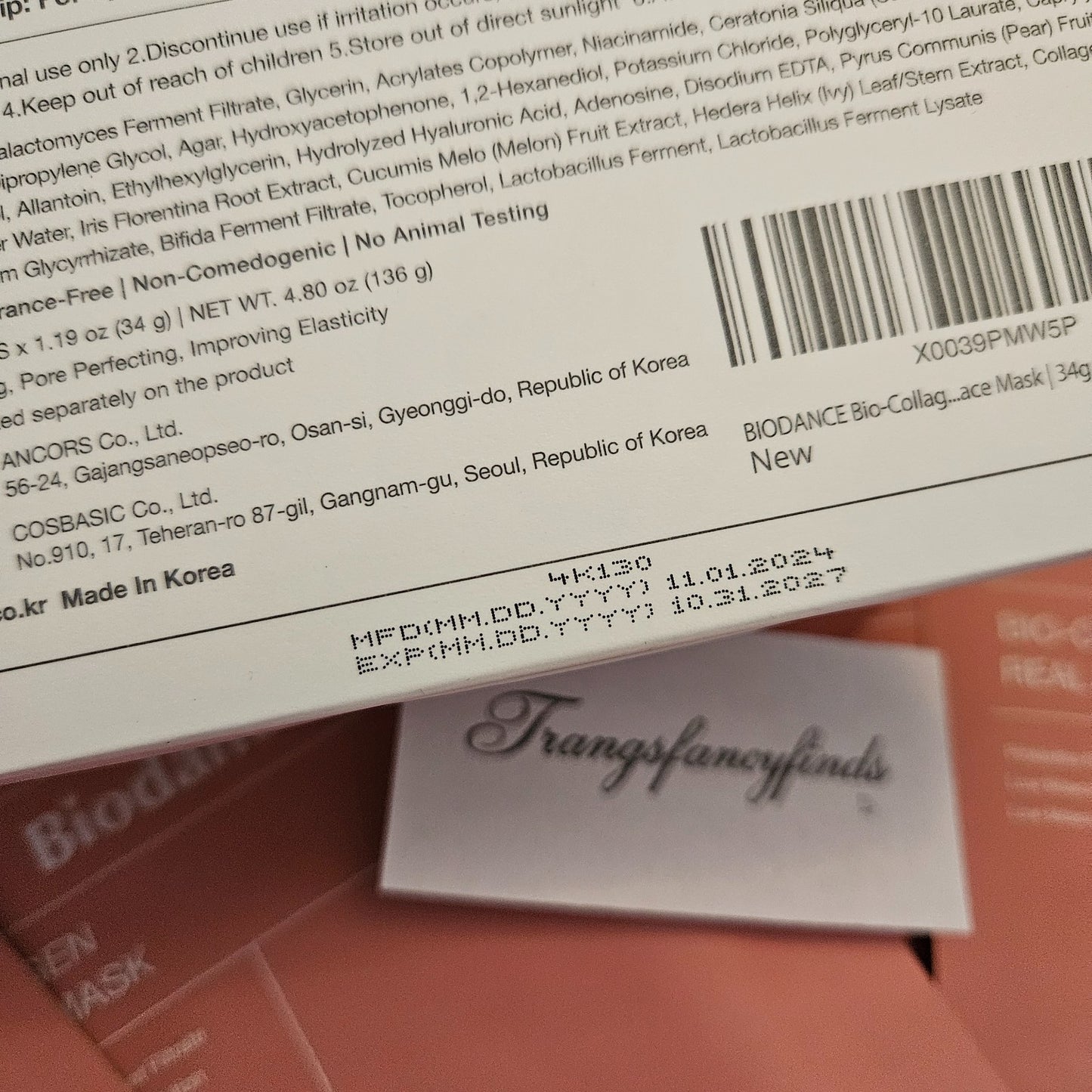 BioDance Collagen Real Deep Mask 10 Pack Korean Skincare