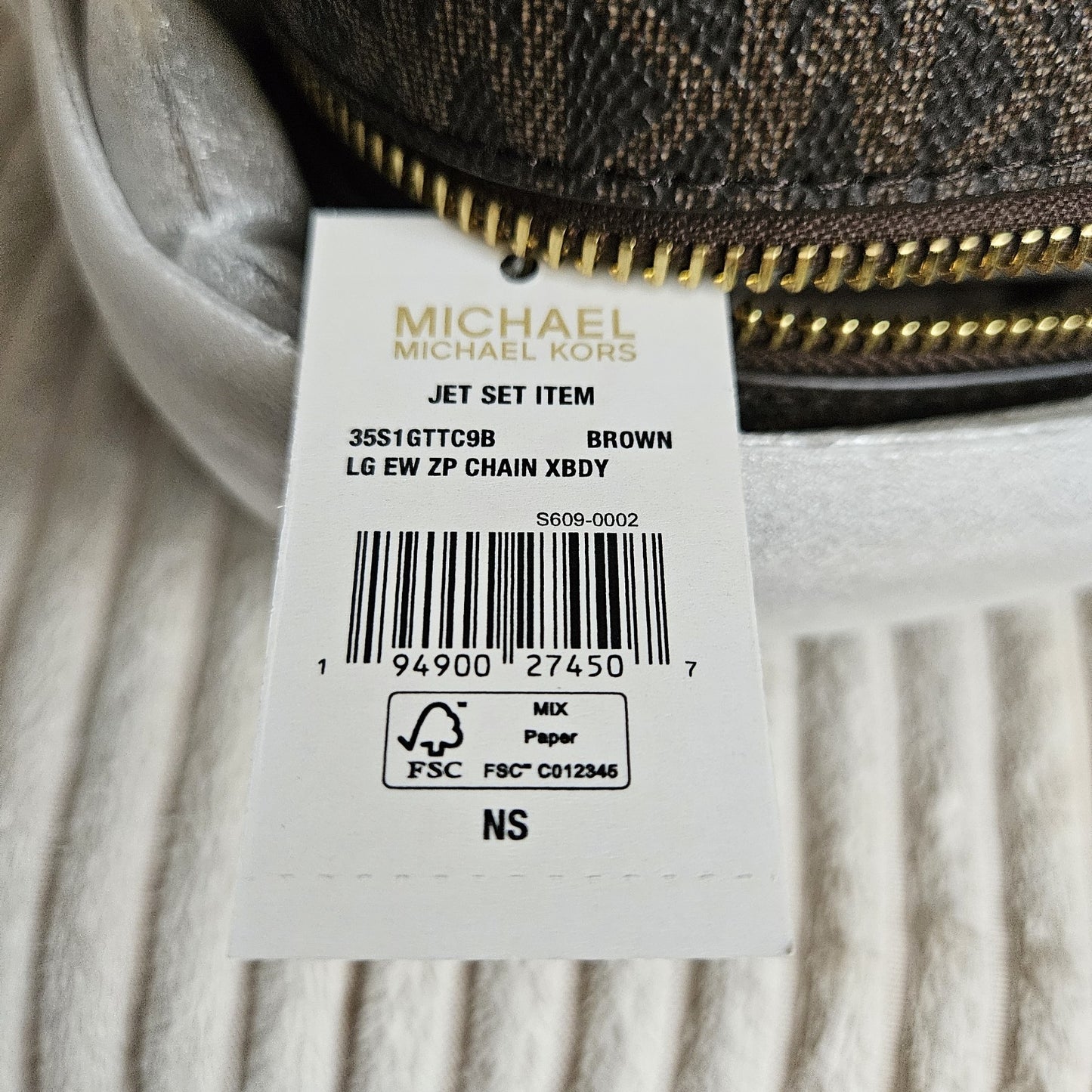 NWT! Brown Jet Set Large Logo Crossbody Bag - Michael Kors- authentic - NEW