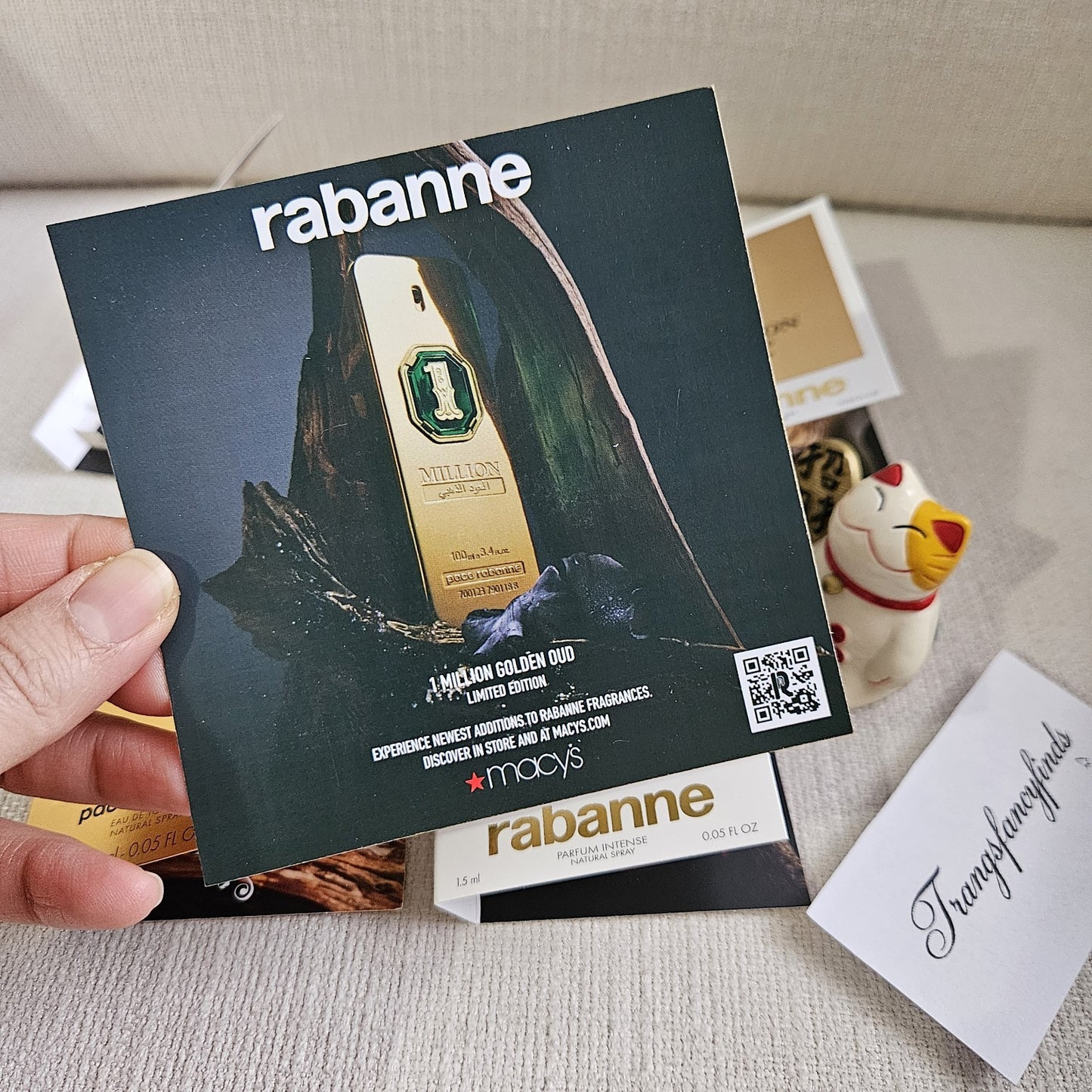 Rabanne 1 Million Fragrance Sample Lot | 5 Carded Samples | New | 1.5 ml Each