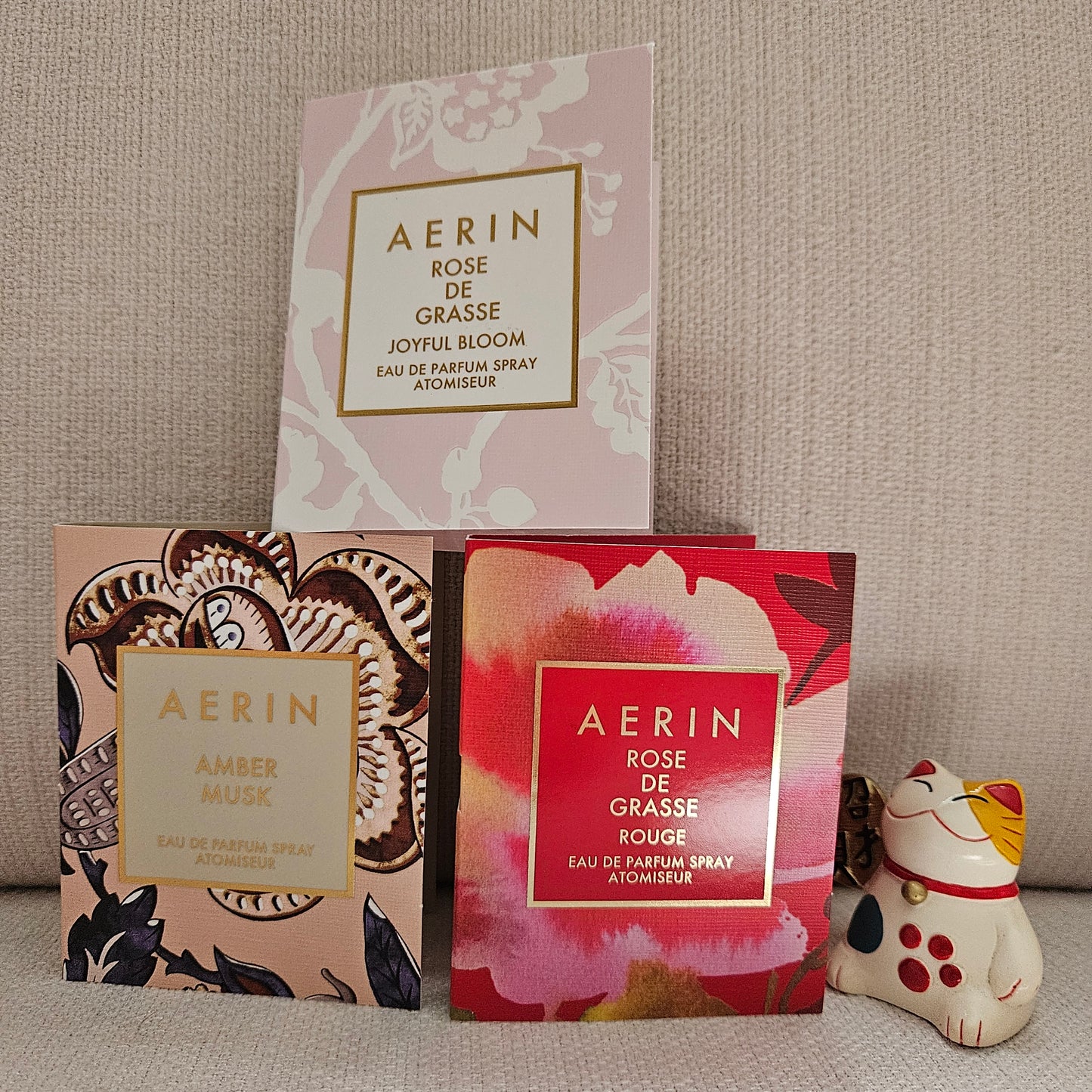 AERIN EDP Sample Spray Set 3pc Rose de Grasse Joyful Bloom Rouge Amber Musk
