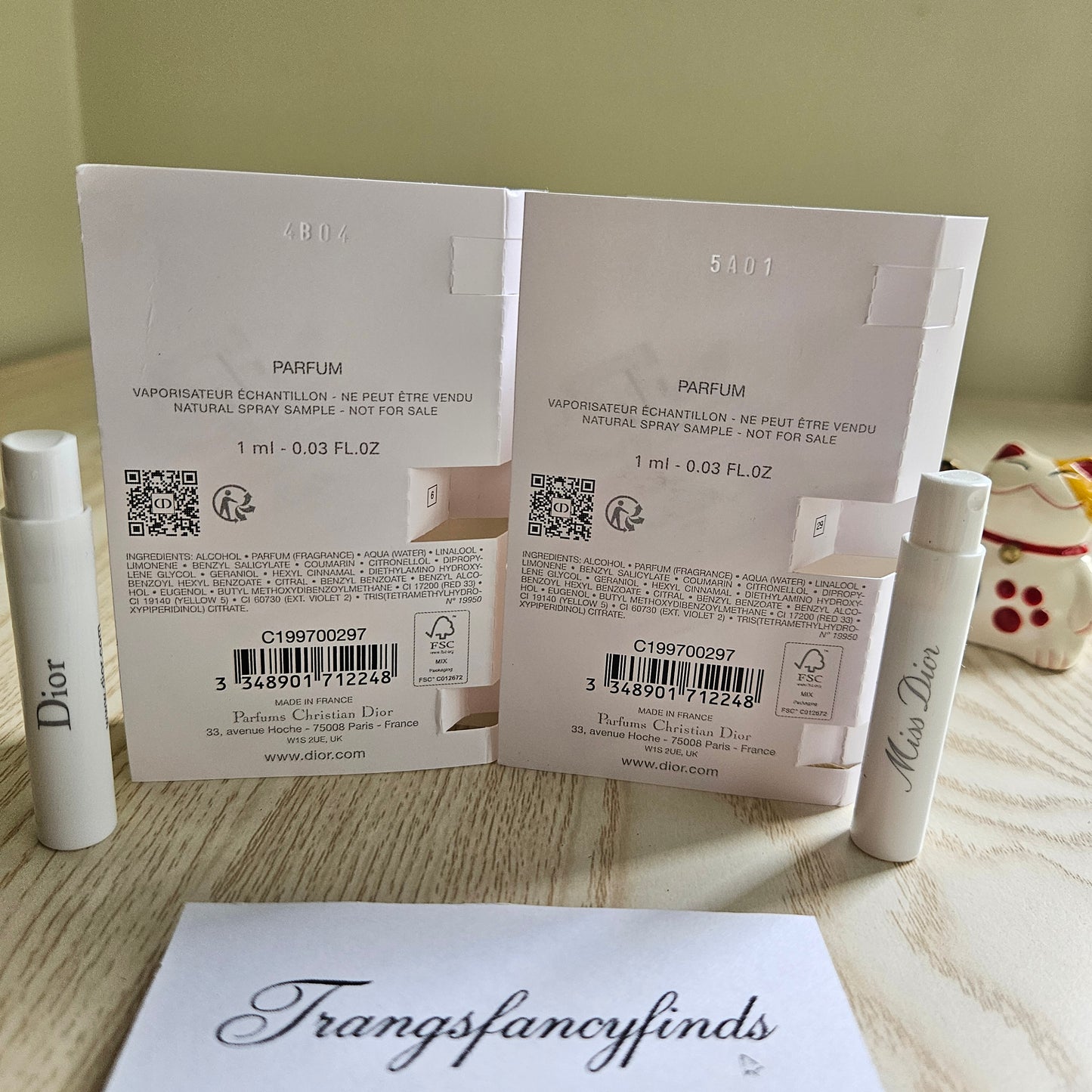 Dior Miss Dior Parfum Authentic Sample Vials 1mL Spray x2 Travel Mini Set