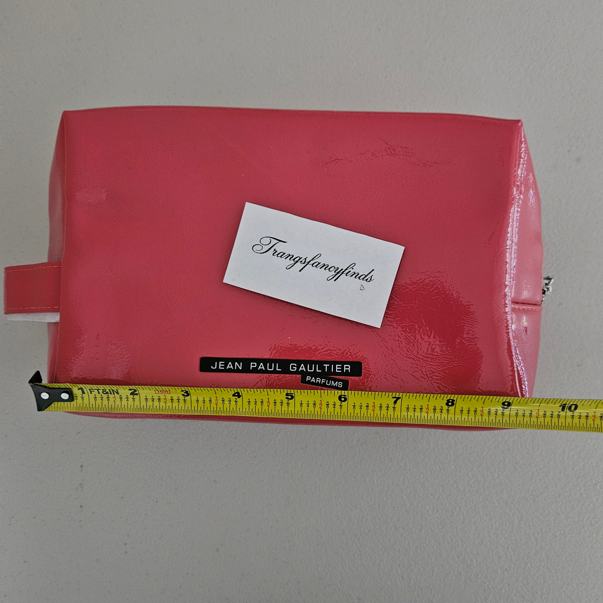 NEW! Jean Paul Gaultier Parfums Red Patent Cosmetic Bag Toiletry Pouch Zip Case