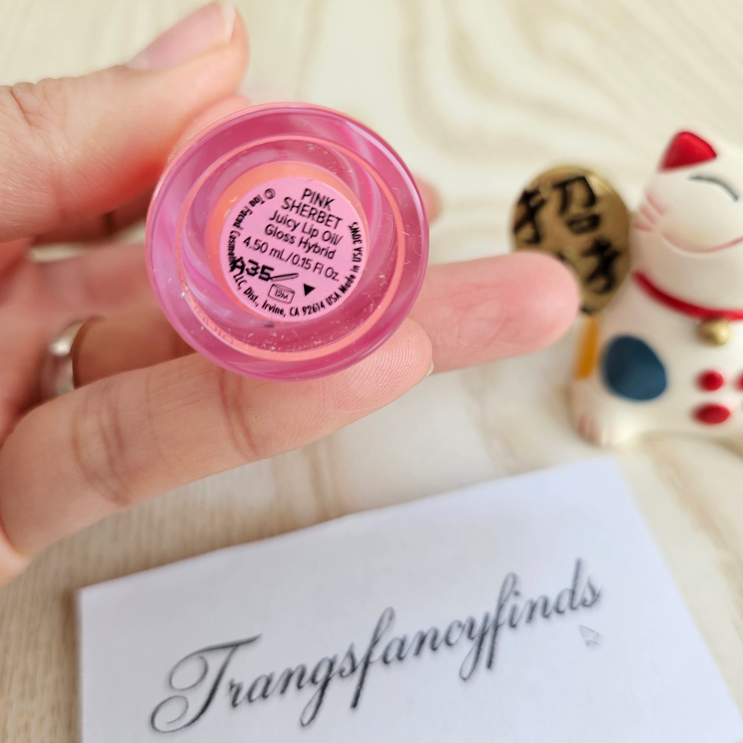 Too Faced Kissing Jelly Lip Gloss Oil Pink Sherbet 4.5mL NWOB Authentic