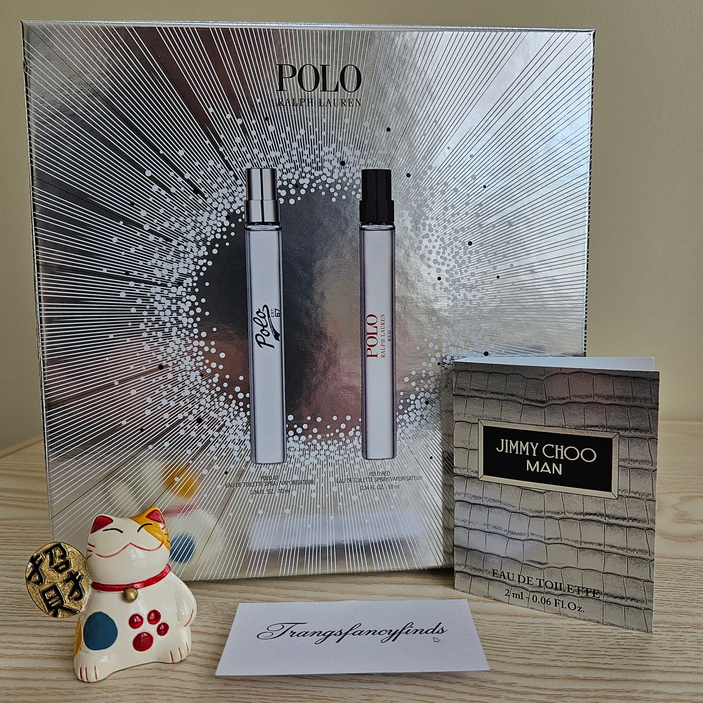 Polo Ralph Lauren 2-Pc Travel Spray Set EDT + Free Jimmy Choo Man 2ml Sample