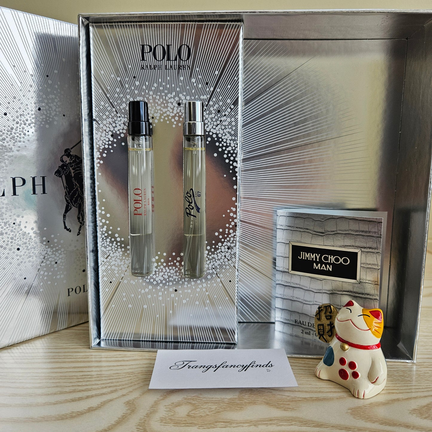 Polo Ralph Lauren 2-Pc Travel Spray Set EDT + Free Jimmy Choo Man 2ml Sample