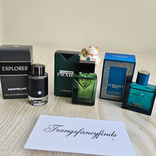 Montblanc Explorer + Prada Paradigme + Versace Eros EDP Mini Miniature Set 3pc