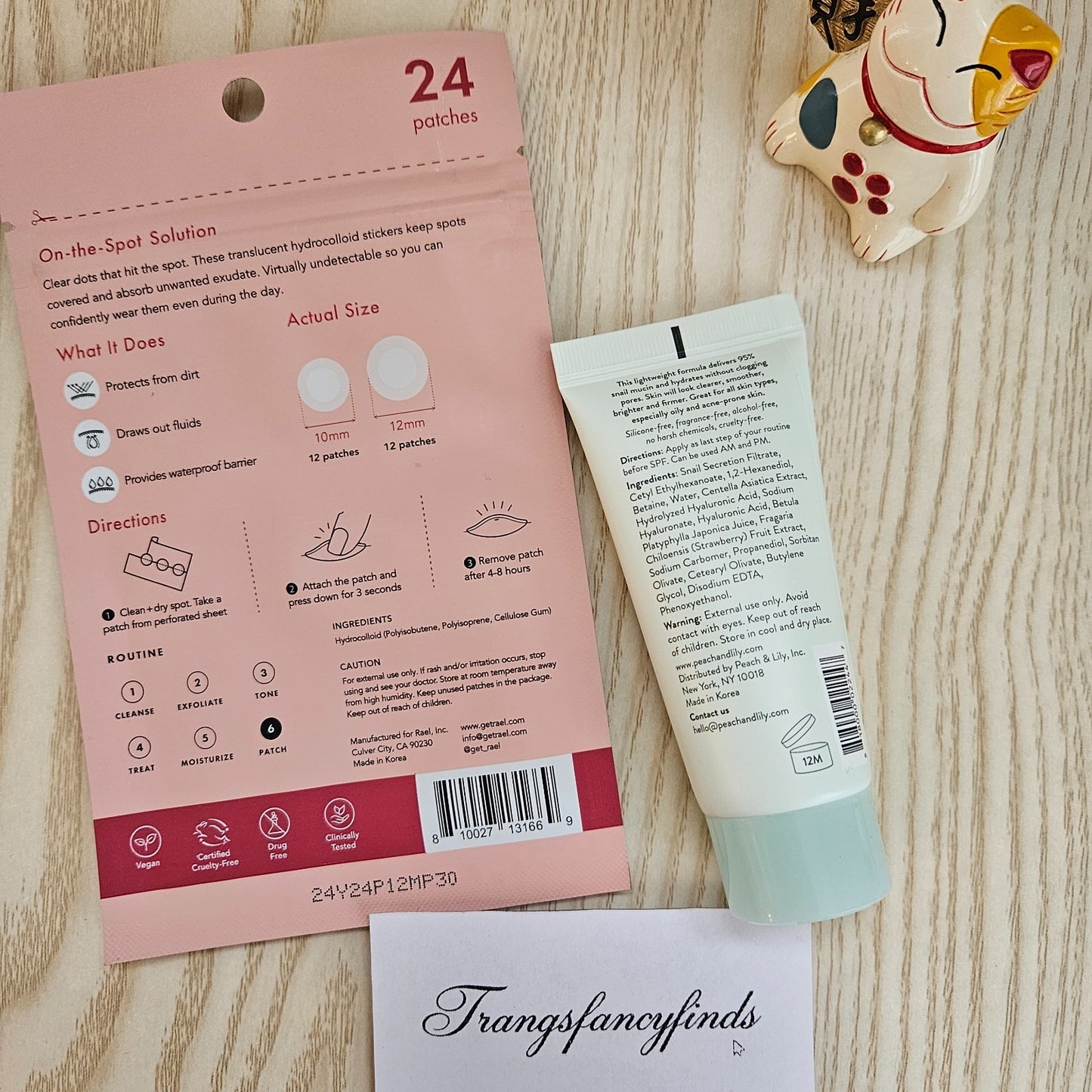 Rael Miracle Patch 24ct + Peach Slices Snail Rescue Moisturizer 30ml Skincare Se