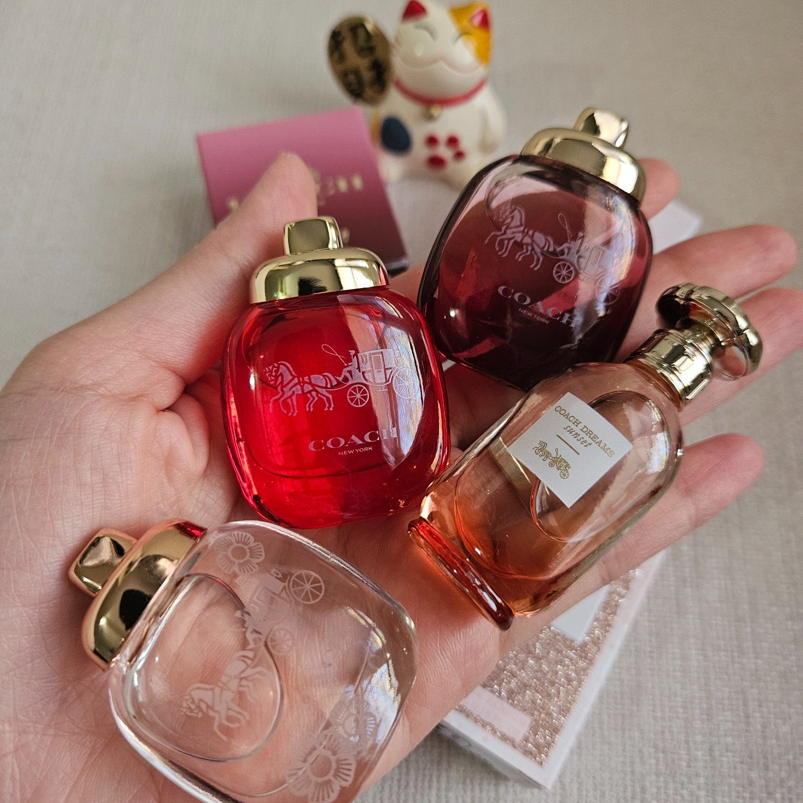 NIB! Coach Mini Perfume Set 4 x 4.5ml | Floral, Wild Rose, Love, Sunset - Authen