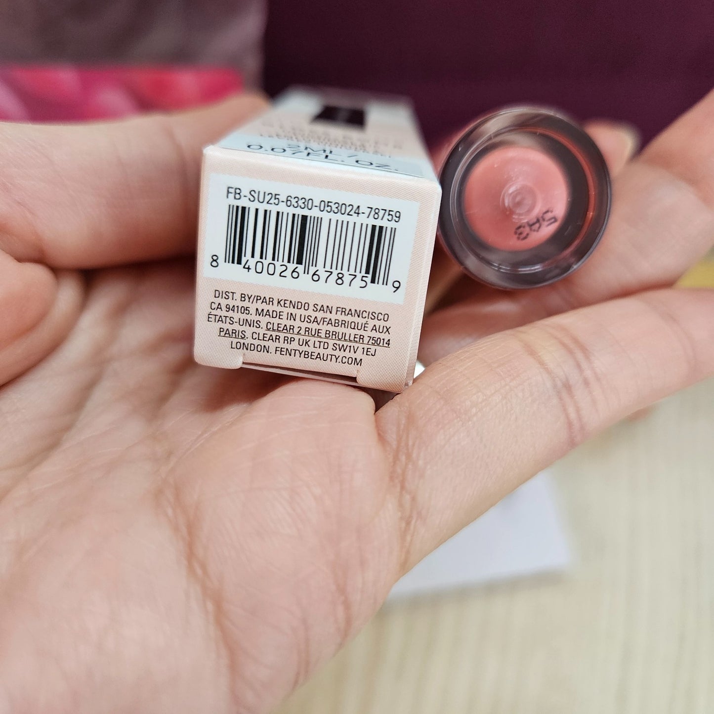 Fenty Beauty Gloss Bomb Mini + Beautyblender Sample + Vanilla Musk Roller 5ml +