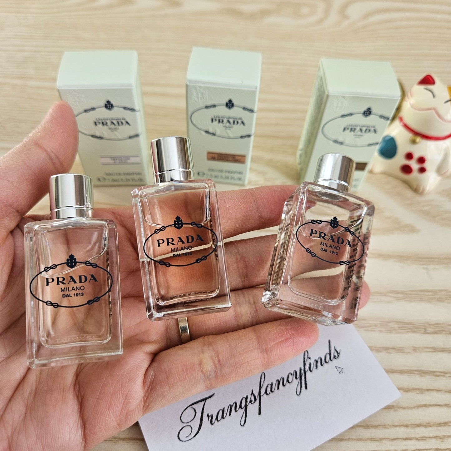 NIB!Prada Les Infusions Mini Set 7.5mL Iris Santal Vanille Eau De Parfum Lot X 3