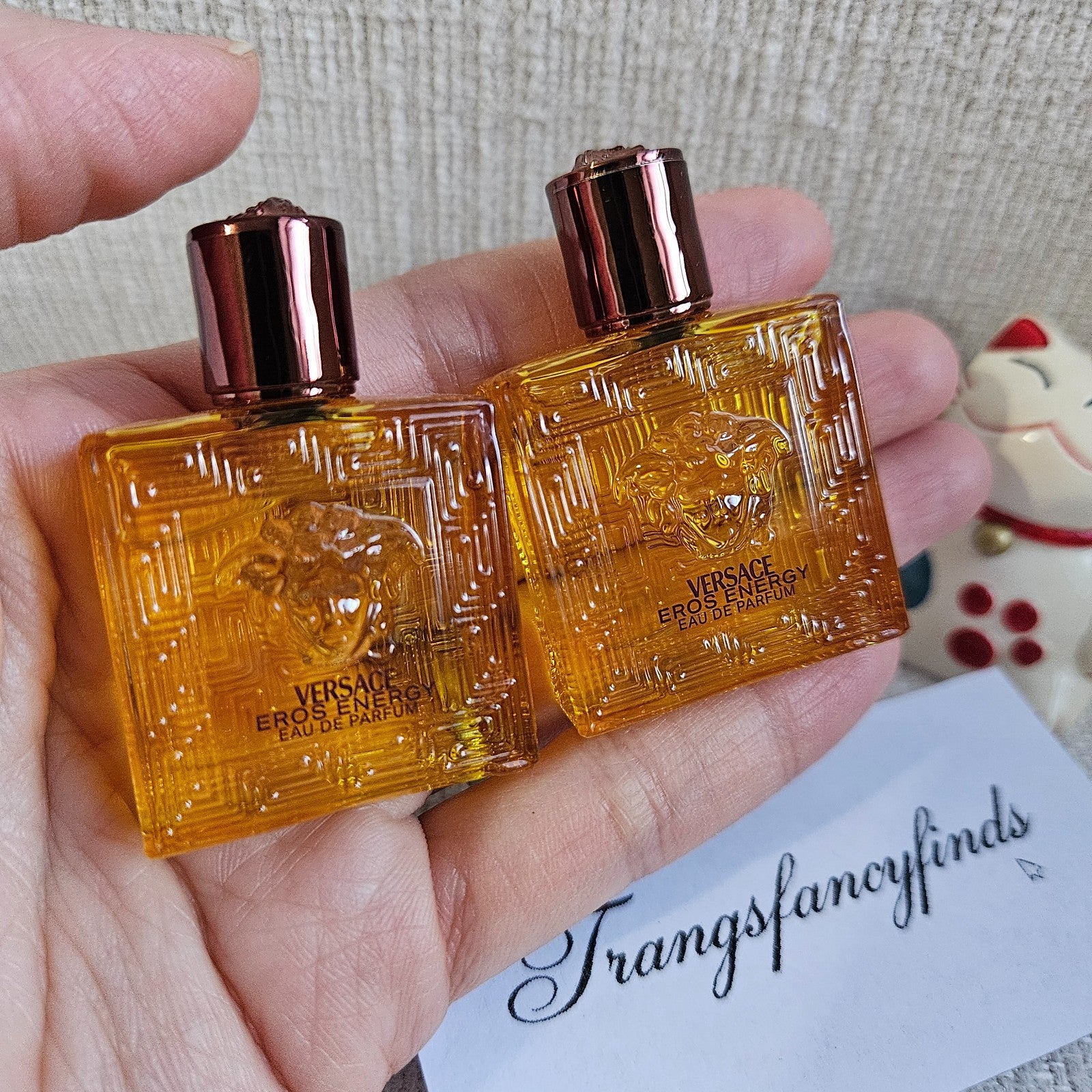 NWOB!  2xVersace Eros Energy EDP  0.17 fl oz 5 ml Travel Mini Dabber Splash
